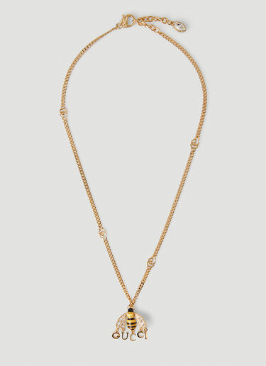 Gucci Bee Logo Charm Necklace Gold guc0247171
