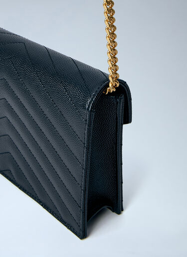 Saint Laurent Cassandre Chain Wallet Black sla0263079