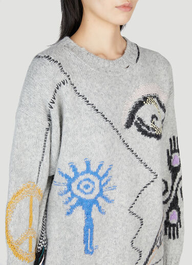 Stella McCartney Folklore Embroidery Sweater Grey stm0253005