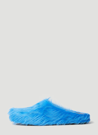 Marni Fussbett Sabot Hairy Mules Blue mni0155014