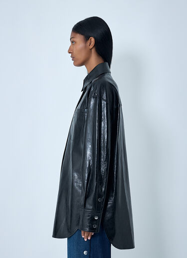 Leather Overshirt Jacket Sportmax Leather Overshirt Jacket Black spx0262012