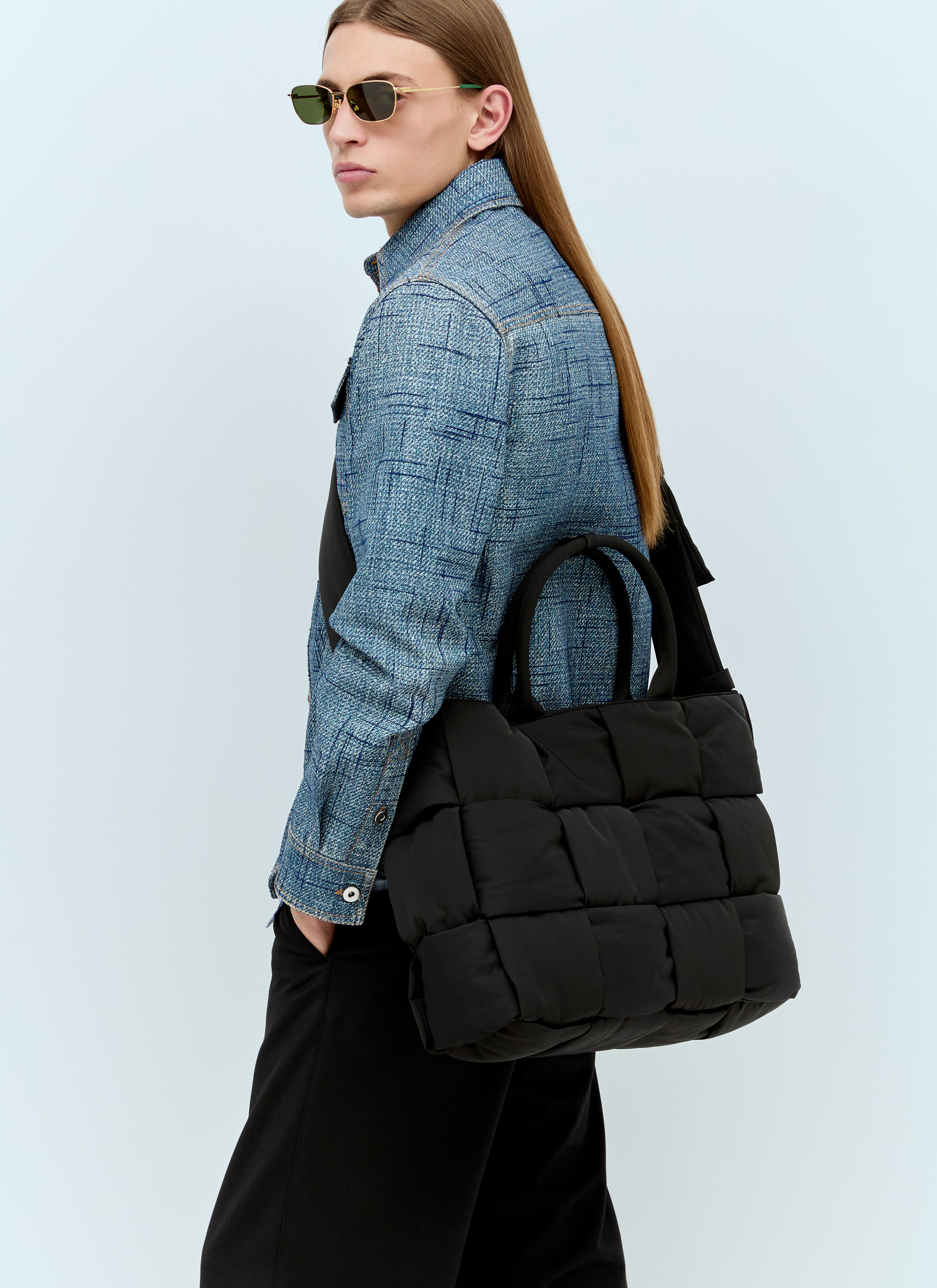 Bottega Veneta Men s Large Arco Padded Tote Bag in Black LN CC