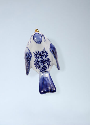 Porcelain Bird Figurine Set POLSPOTTEN Porcelain Bird Figurine Set Blue wps0691985