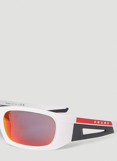 Prada Linea Rossa Wrap-Around Sunglasses White lpl0151001