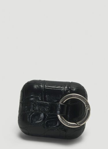 Saint Laurent Embossed Leather AirPods Case Black sla0143044