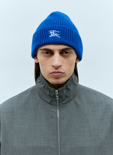 Burberry Ribbed Cashmere Beanie Blue bur0155006