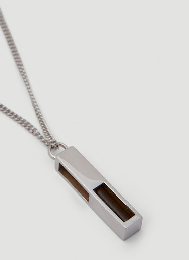 Tom Wood Cube Pendant Tiger Eye Necklace Silver tmw0349001