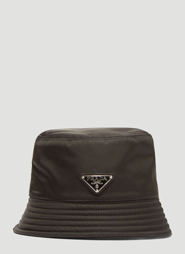 Prada Nylon Logo Bucket Hat Black pra0135038