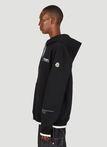 7 Moncler FRGMT Hiroshi Fujiwara Logo Embroidery Hooded Sweatshirt Black mfr0351004