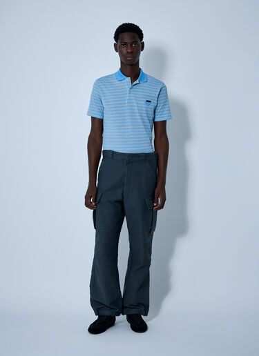 Prada Logo Motif Polo Shirt Light Blue pra0161003