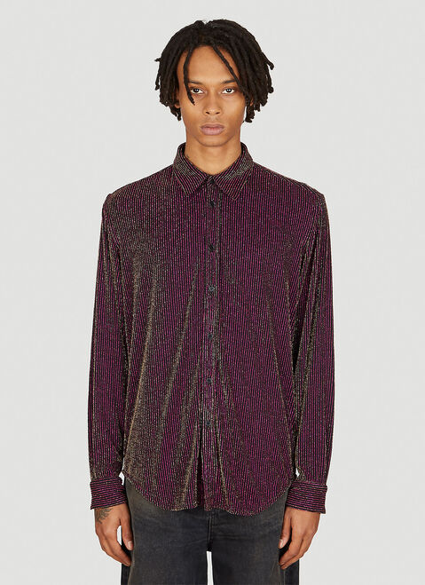 Martine Rose Lurex Classic Shirt Black mtr0154007