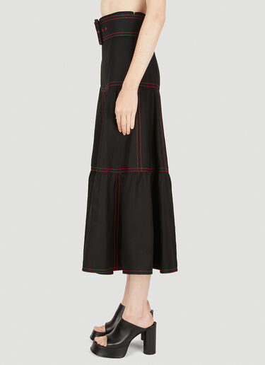 Gucci Tiered Mid Length Skirt Black guc0250053