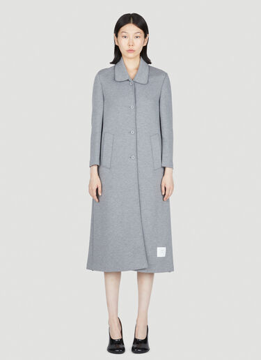Cotton-Jersey Pea Coat Thom Browne Cotton-Jersey Pea Coat Grey thb0253012
