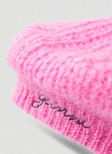 GANNI Brushed Knit Beret Pink gan0251073
