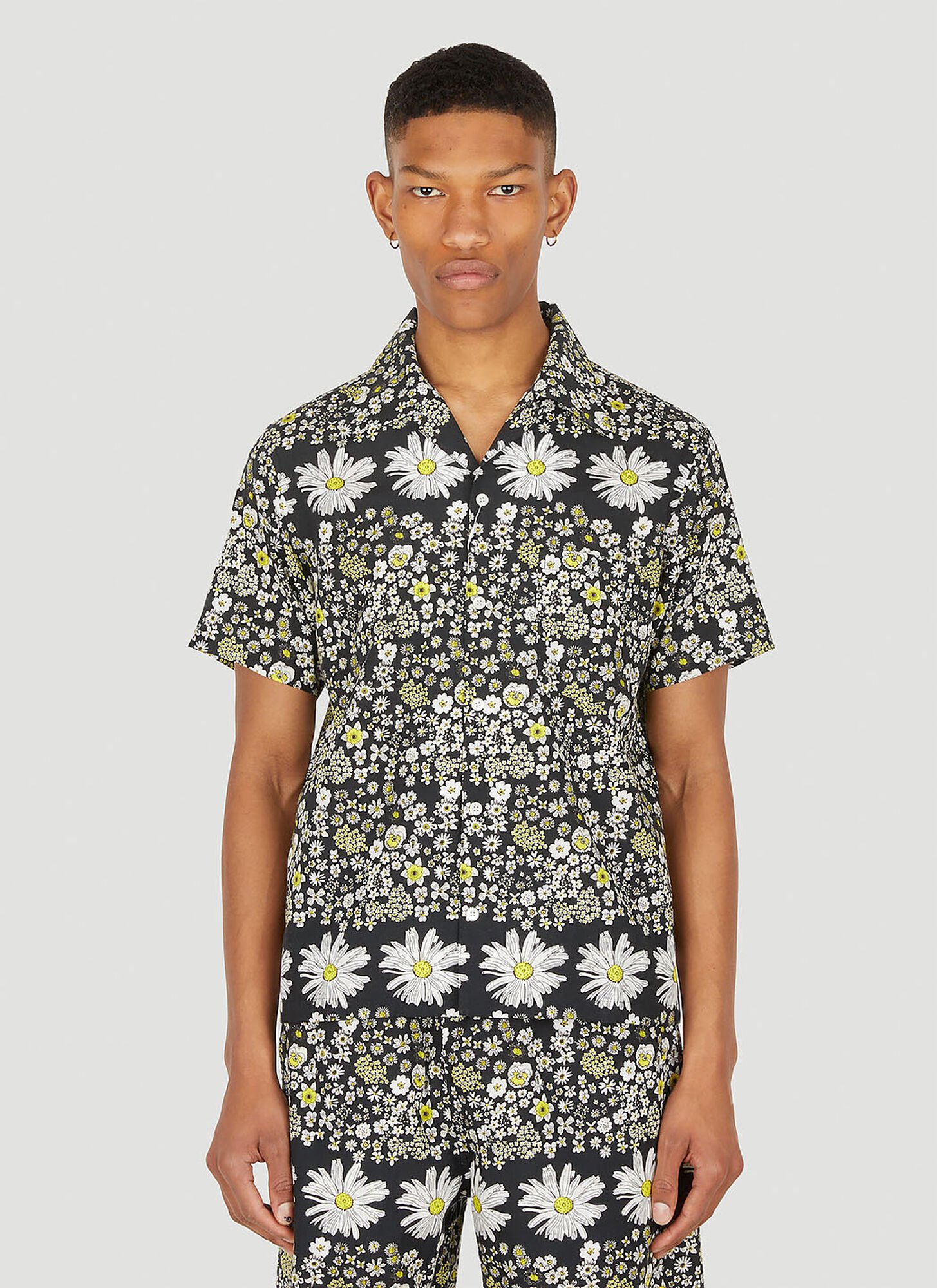 Noma T.d. Convertible-collar Printed Rexcell Shirt In Black