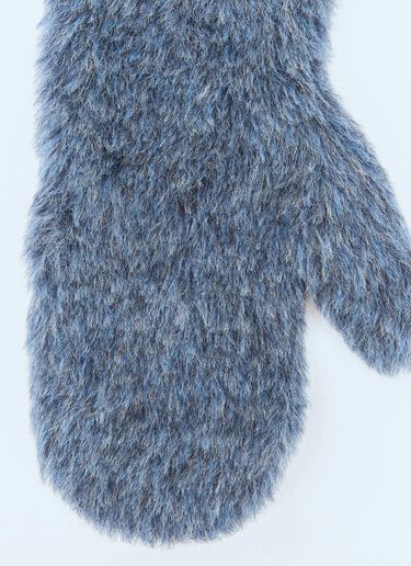 Max Mara Alpaca And Wool Mittens Blue max0258024