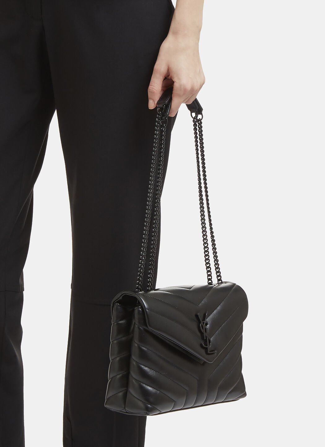 Saint Laurent Small LouLou Monogram Matelass Handbag in Black