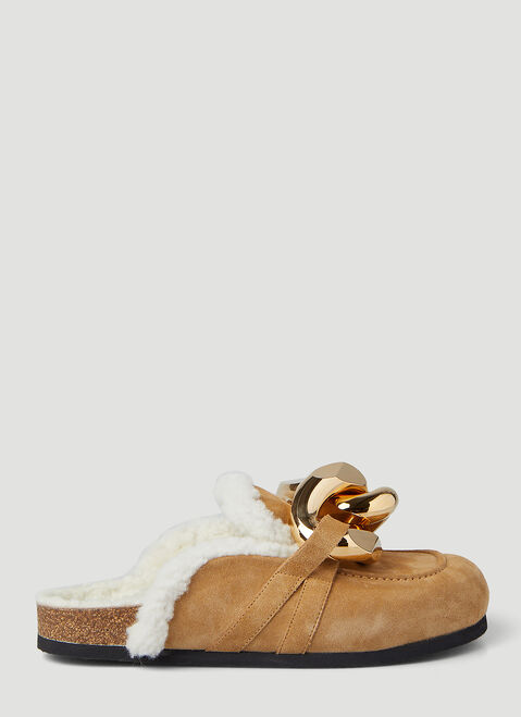 Melissa Chain Shearling Loafers Pink mls0252007
