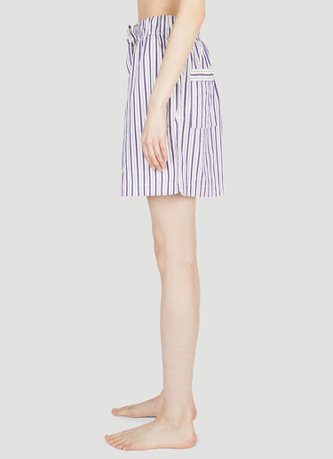 Tekla Lido Stripe Sleep Shorts Purple tek0353019