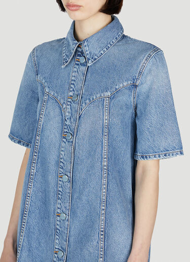 GANNI Vintage Wash Mini Dress Blue gan0252018