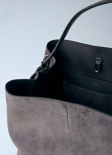 TOTEME Belted Suede Tote Bag Grey tot0264034