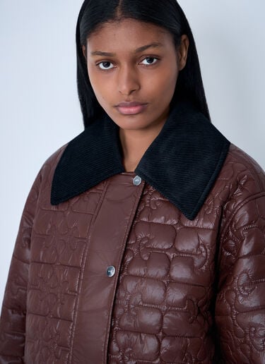 GANNI Quilted Jacket Brown gan0263009
