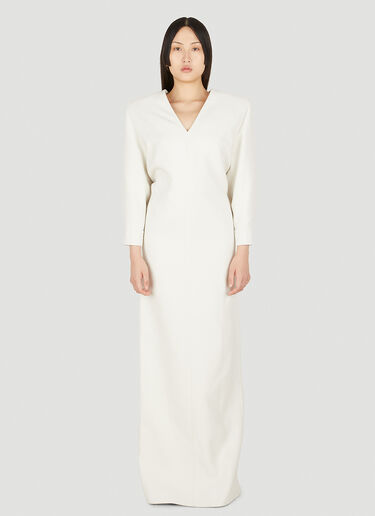 Saint Laurent Straight Shoulder Maxi Dress White sla0248002