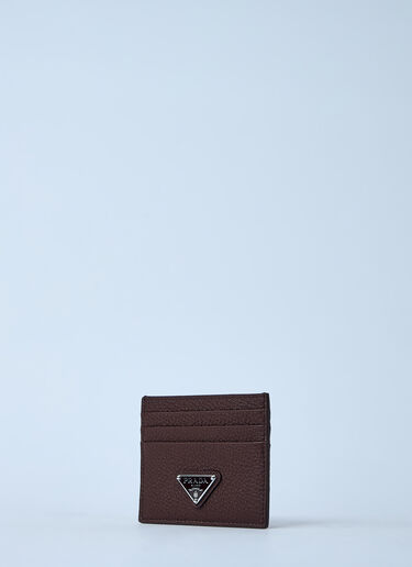 Logo Plaque Cardholder Prada Logo Plaque Cardholder Brown pra0161021