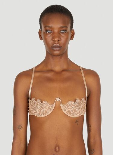 Gucci Women's Floral Lace Balconette Bra in Beige