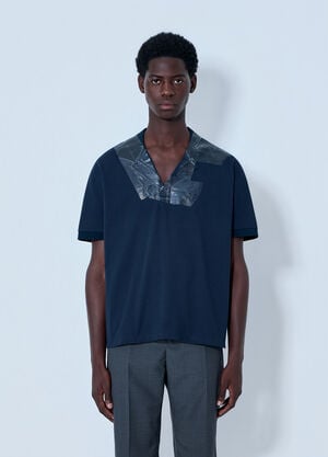 Maison Margiela V-Neck Panel T-Shirt Blue mla0164104
