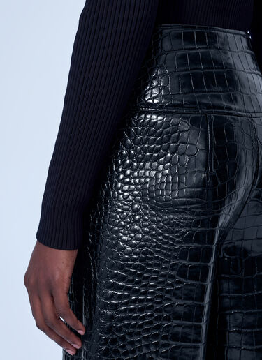LN-CC® - Sportmax: Aquile Embossed Midi Skirt - Black Sportmax Aquile Embossed Midi Skirt Black spx0266021