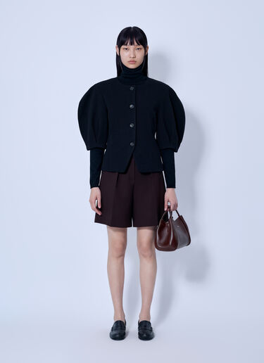 LN-CC® - Max Mara: Puff Sleeve Buttoned Jacket - Black Max Mara Puff Sleeve Buttoned Jacket Black max0266014