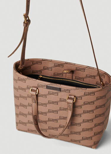 Balenciaga Signature Monogram Shopper Tote Bag Brown bal0251077