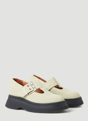 GANNI Mary Jane Creeper Loafers Beige gan0247045