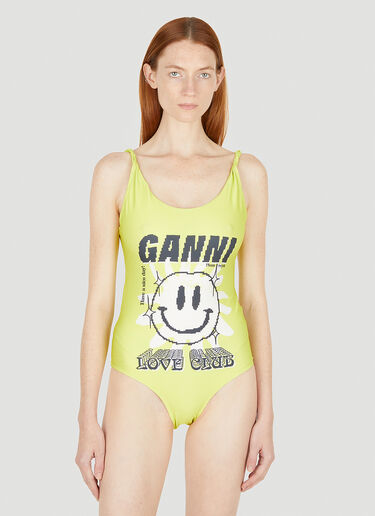 GANNI Love Club Twist Swimsuit Yellow gan0248014