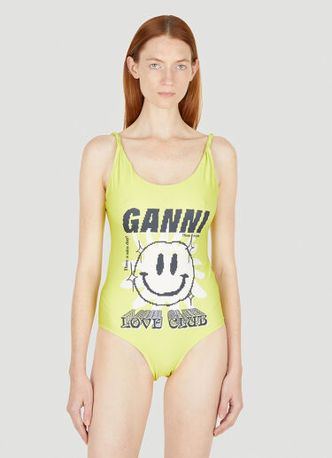 Love Club Twist Swimsuit GANNI Love Club Twist Swimsuit Yellow gan0248014