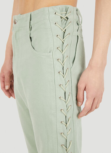 끈 장식 팬츠 Eckhaus Latta 끈 장식 팬츠 그린 eck0150004