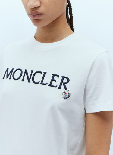 Moncler 徽标刺绣 T 恤 白色 mon0255031