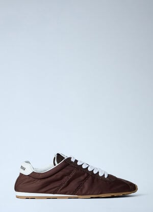 Miu Miu Logo Patch Sneakers Brown miu0263025
