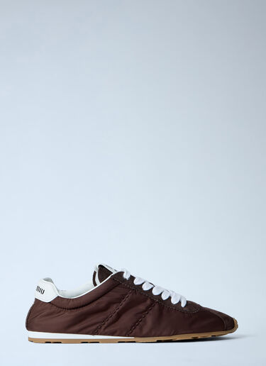 Miu Miu Logo Patch Sneakers Brown miu0263025