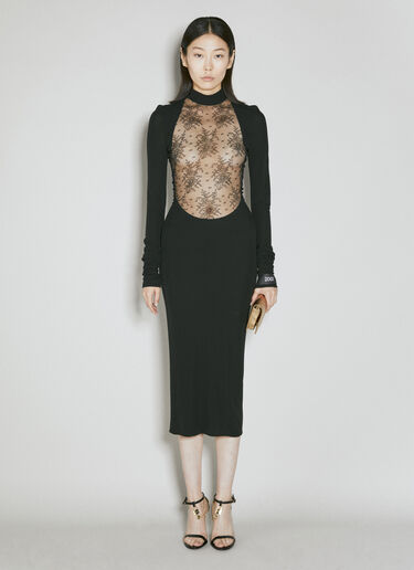 Dolce & Gabbana 샹티 레이스 저지 드레스 블랙 dol0254019