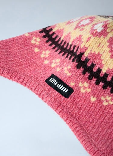 Wool Hat Miu Miu Wool Hat Pink miu0263048