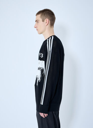 Y-3 GFX Distressed Sweater Black yyy0160029