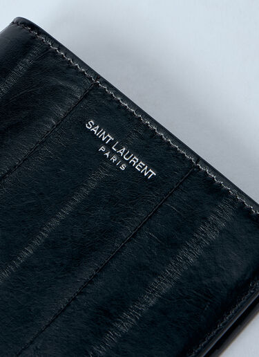 Saint Laurent 가죽 로고 모티프 반지갑 브라운 sla0158026