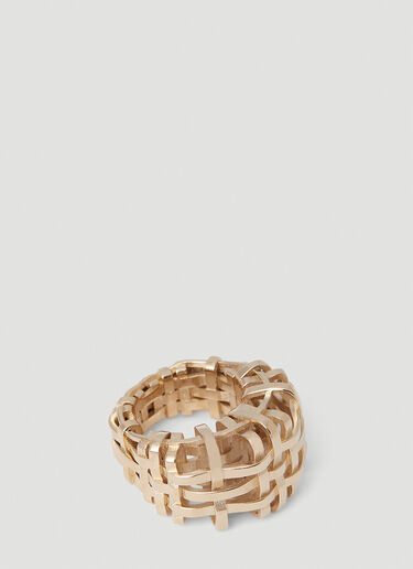 Burberry Check Cage Ring Gold bur0253082