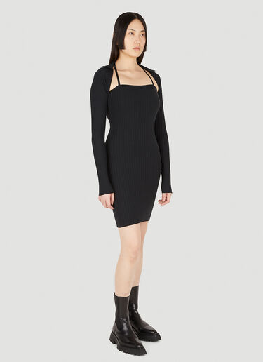 Helmut Lang Luxe Pima Long Sleeve Dress Black hlm0247018