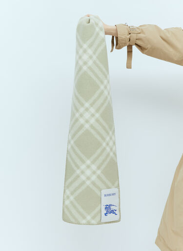 Burberry Check Wool Scarf Green bur0355001