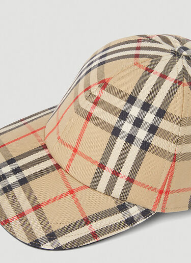 Burberry Check Baseball Cap Beige bur0152024