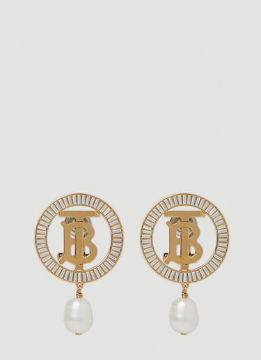 Burberry Pearl Monogram Earrings Gold bur0251120