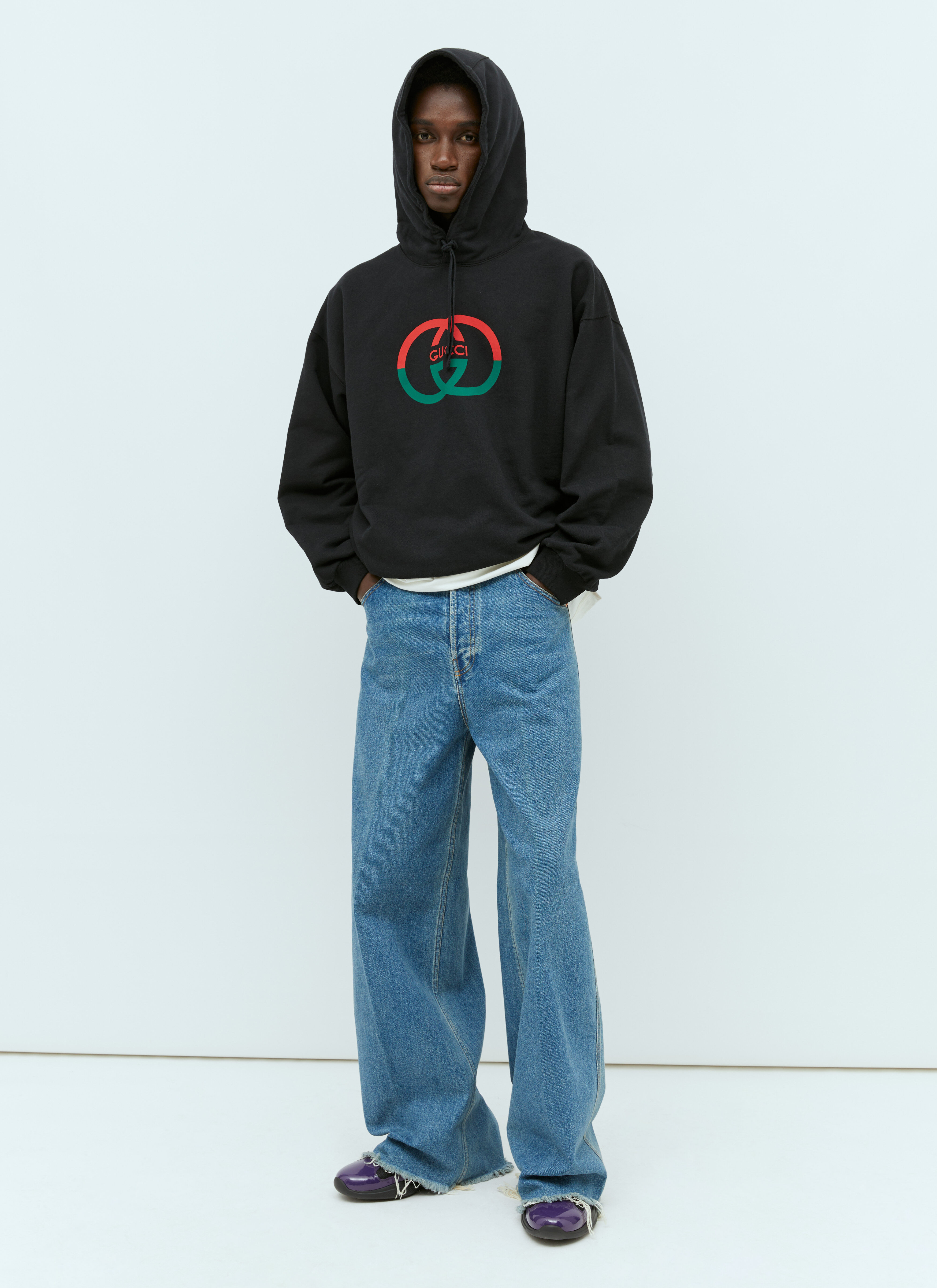 Gucci print hooded sweatshirt best sale